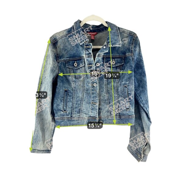 Arizona Jeans Girls Denim Jacket Size L Floral Embroidery Crochet Patchwork - Picture 4 of 11